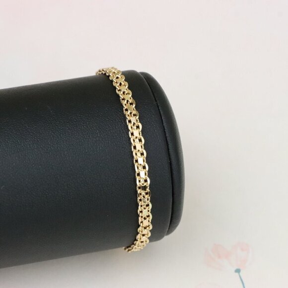 "Elegant Rose Gold Chain Bracelet in Glossy Link Design, XPBL1077 - Picture 11 of 13